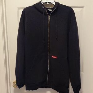 Vans Black Full-Zip Hooded Sweater with Red Logo Tab